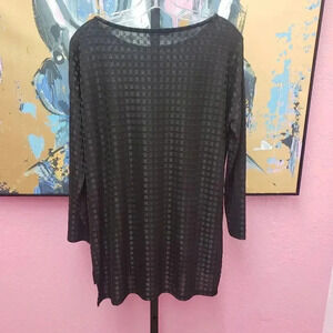 Zara Mesh Checkered Sheer Top
